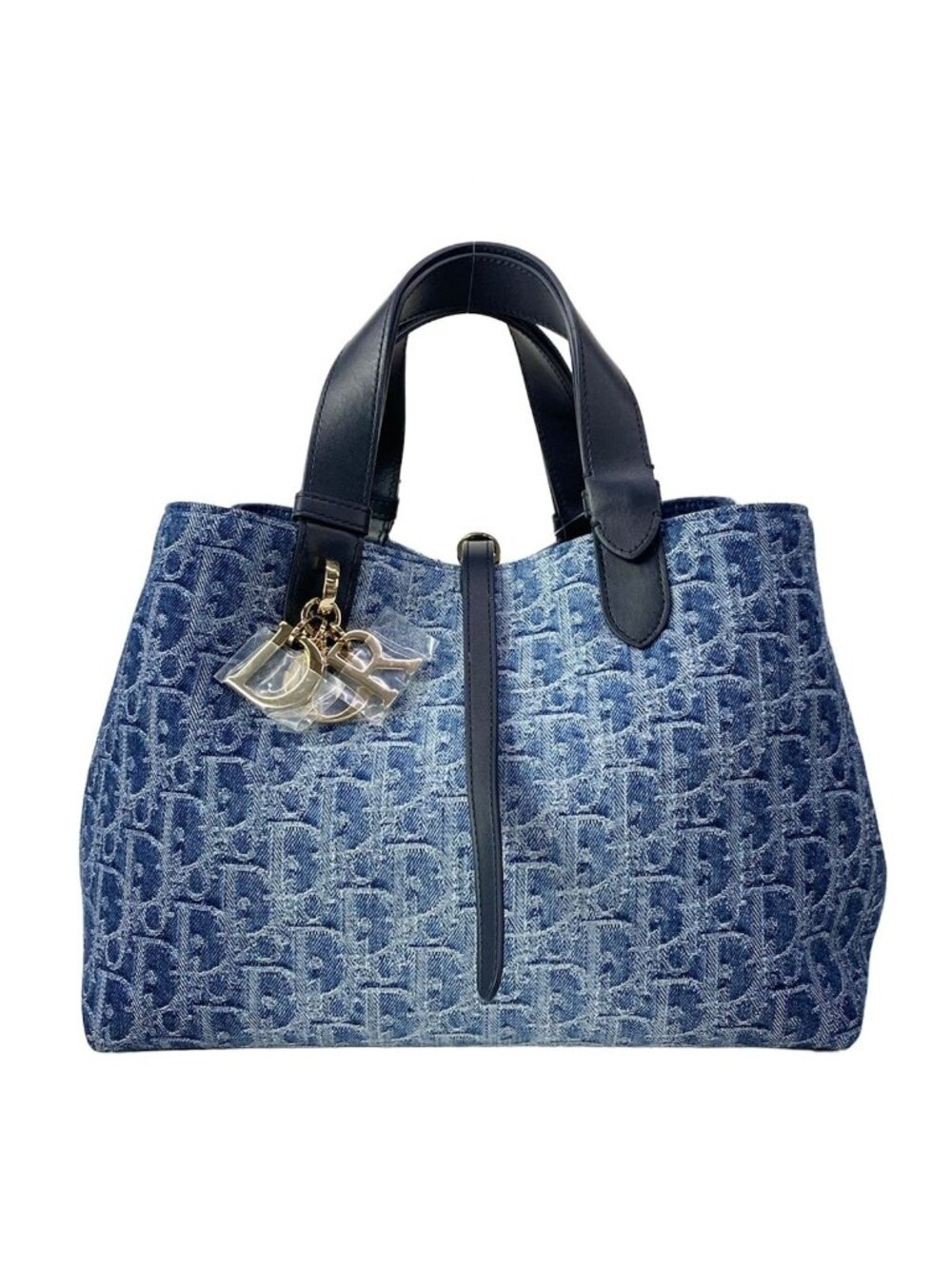 Dior Tote Bag Toujours Medium Blue Oblique Leather